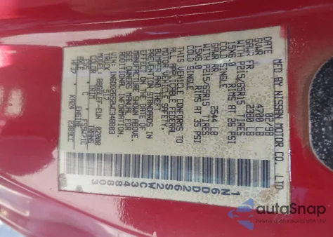 1998 Nissan Frontier Se/Xe from USA, damaged, VIN 1N6DD26S2WC348803